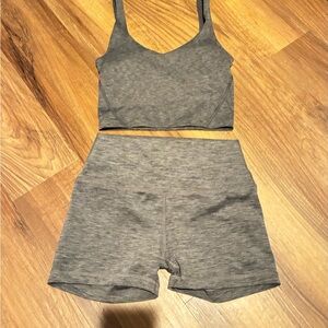 Gilly Hicks Heathered Gray Activewear Set XS